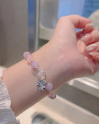 Imitation cat eye crystal butterfly bracelet