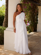 TRACEY | ONE-SHOULDER RUFFLE MAXI DRESS