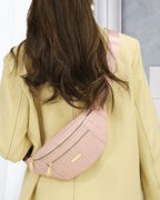 Simple solid color front shoulder bag