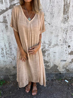VIOLET | FLOWING V-NECK DRESS