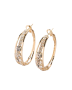 Rhinestone-encrusted large hoop earrings