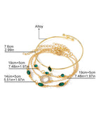 Circle rhombus rhinestone bracelet set of four