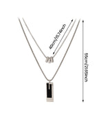 Double long necklace in titanium steel