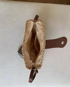 Boho Semicircular Shape Hollow Out Straw Bag