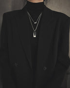 Double long necklace in titanium steel