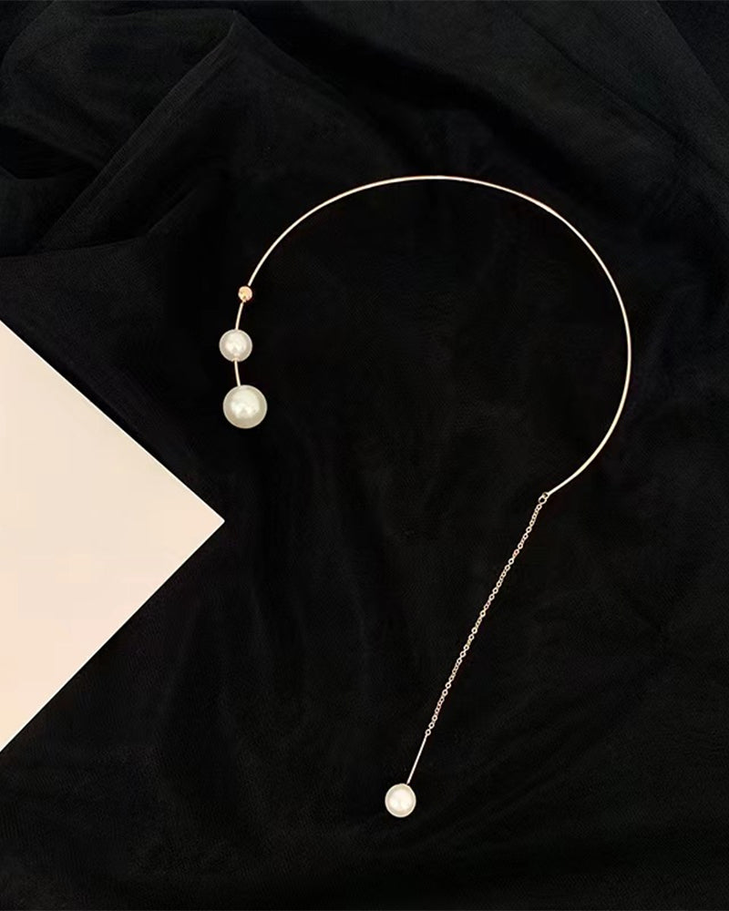 Faux pearl women's clavicle necklace