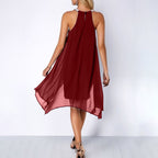 Chiffon Halter Mini Dress Cocktail Gown