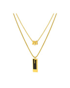 Double long necklace in titanium steel