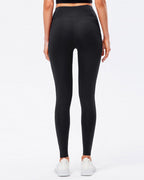 Solid color leggings with fleece pockets