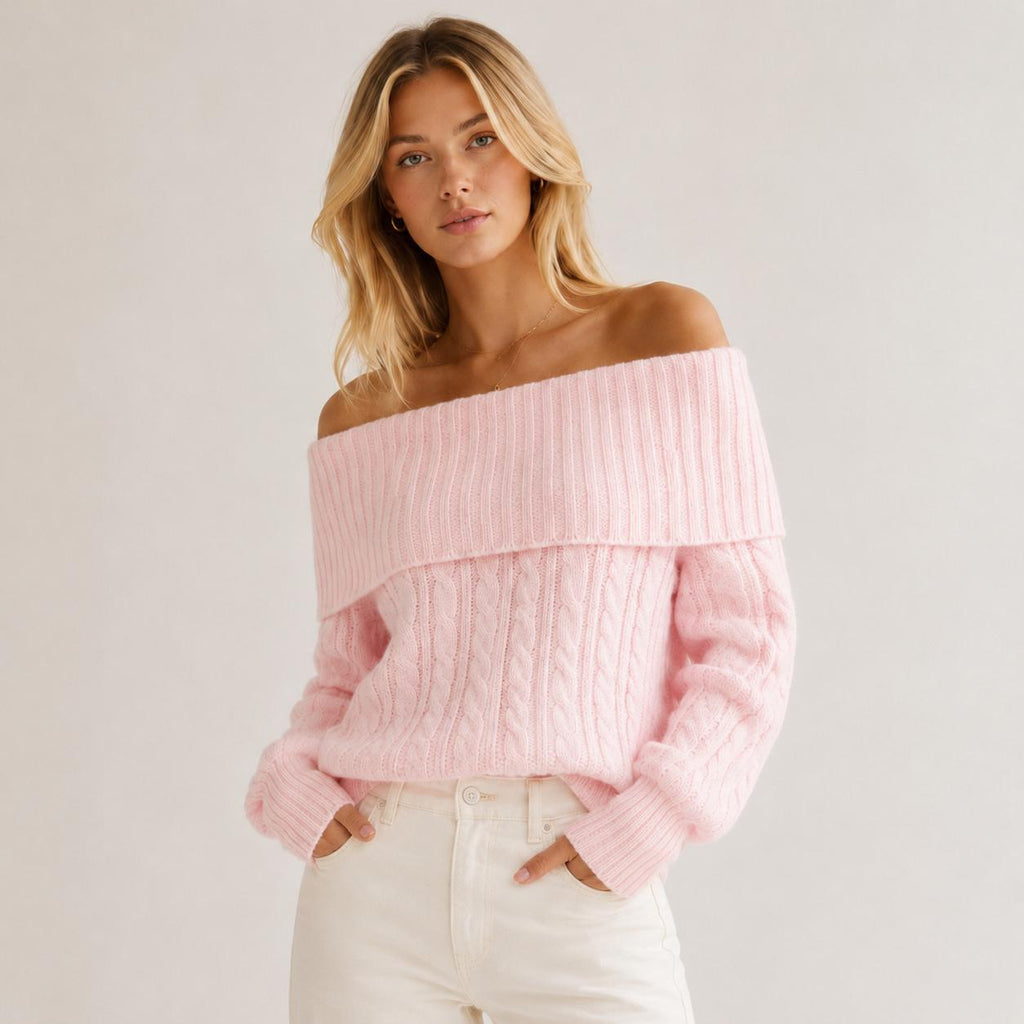 Celèsta Knit Off-The-Shoulder Sweater