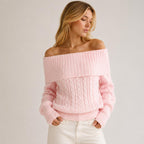 Celèsta Knit Off-The-Shoulder Sweater