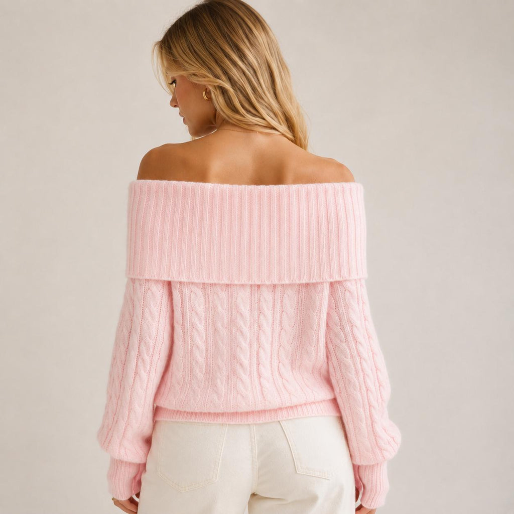 Celèsta Knit Off-The-Shoulder Sweater