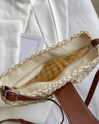 Boho Semicircular Shape Hollow Out Straw Bag