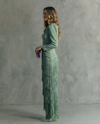 CLARA | FRINGE SLEEVE MIDI DRESS
