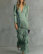 CLARA | FRINGE SLEEVE MIDI DRESS